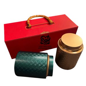 Set trà quà tặng 2 Set Quà tặng Trà Cao Cấp 200g Olong Shan Xanh và 100g Hồng Trà Chốt Đỉnh 2.000
