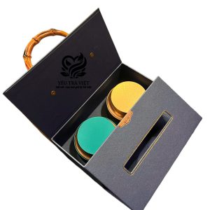 Set trà quà tặng hộp xanh 2 Set Quà tặng Trà Cao Cấp 100g Olong Shan Xanh và 50g Hồng Trà Chốt Đỉnh 2.000