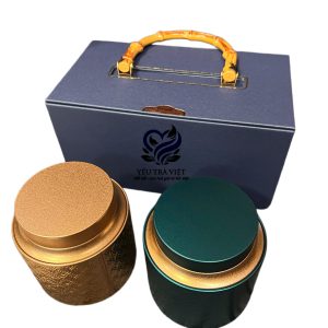 Set trà quà tặng hộp xanh 3 Set Quà tặng Trà Cao Cấp 100g Olong Shan Xanh và 50g Hồng Trà Chốt Đỉnh 2.000