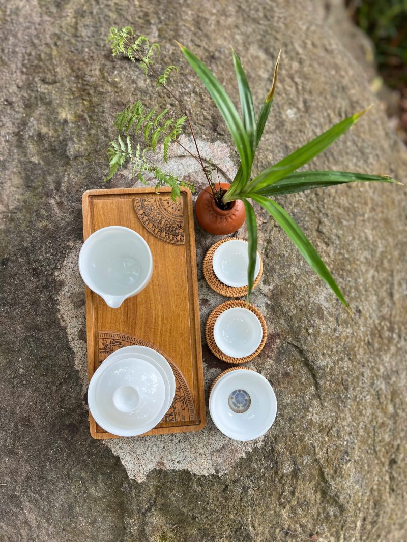 khay trà độc ẩm 2 Khay trà trống đồng độc ẩm - đối ẩm