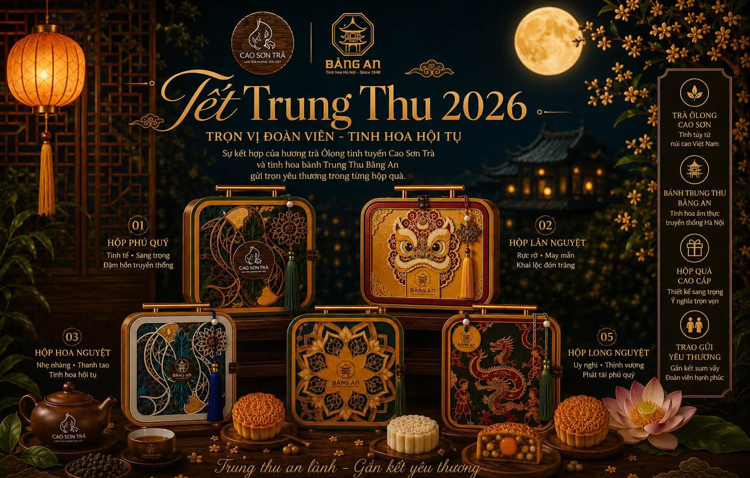 Set trà kết hợp bánh Trung Thu tặng doanh nghiệp - Yêu Trà Việt