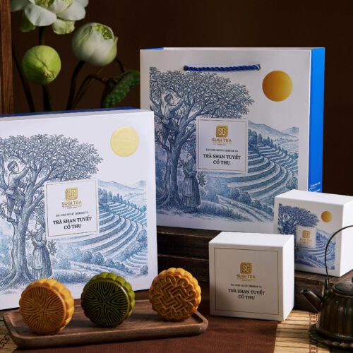 Set quà Nguyệt Trà An Trung Thu 2026 trà Shan Tuyết cổ thụ Suối Giàng