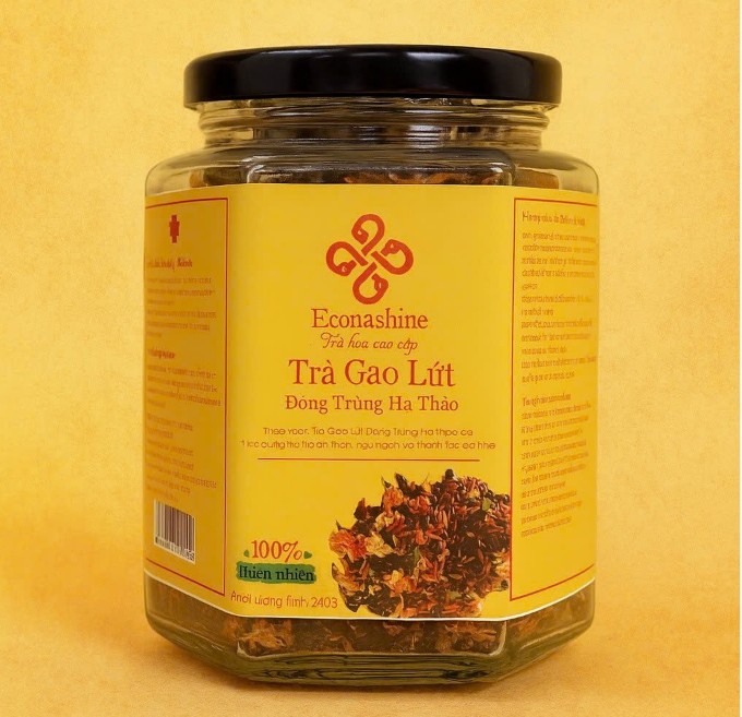 Trà gạo nứt đông trùng 1 Trà Gạo Lứt Đông Trùng - Econashine - Lọ 210g