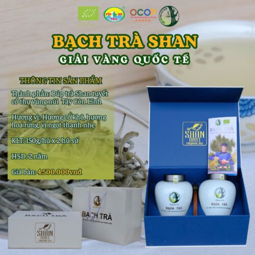 Bạch Trà Shan giải vàng Hộp BẠCH TRÀ SHAN - FINHO Trà (Giải vàng quốc tế) - Yêu Trà Việt