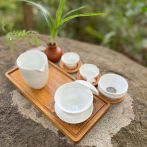 Khay trà trống đồng độc ẩm - đối ẩm